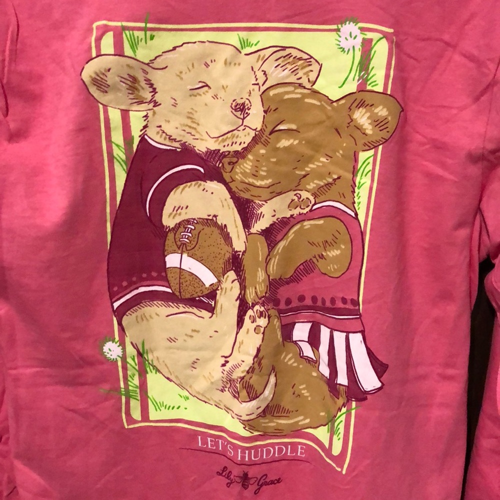 Lily Grace Long-Sleeve “Let’s Huddle” Tee